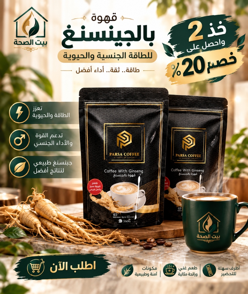 قهوة بارسا بالجنسنج للطاقة الجنسية والحيوية - مملكة الصحة